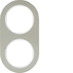 Berker 10122014, Frame 2-gang Stainless Steel/Polar White, 4011334392293