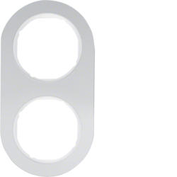 Berker 10122074, Frame 2-gang Aluminium/Polar White, 4011334392316