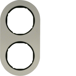Berker 10122084, Frame 2-gang Aluminium/Black, 4011334392323