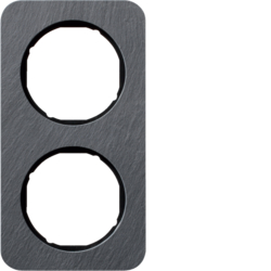 Berker 10122384, R.1 Rahmen Slate/black 2gang, 4011334412793