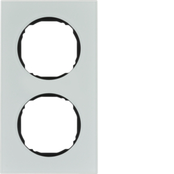 Berker 10122609, Frame 2gang, flat, R.8, glass pw, 4011334502661