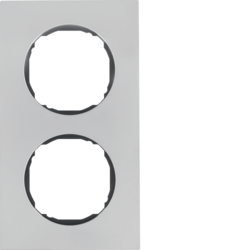 Berker 10122614, Frame 2gang, flat, R.8, stainless steel, 4011334502678