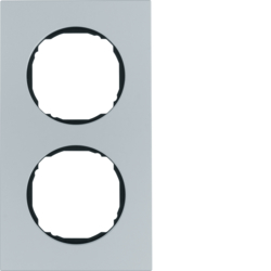 Berker 10122674, Frame 2gang, flat, R.8, aluminium, 4011334502708