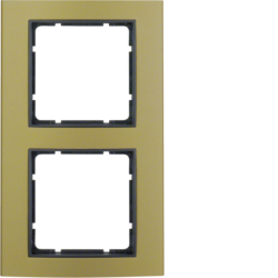 Berker 10123016, B.3 Frame 2g Alum Gold/Anthracite Matt, 4011334384908