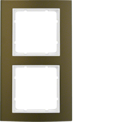 Berker 10123021, B.3 Frame 2g Alum Brown/Polar White Matt, 4011334384724