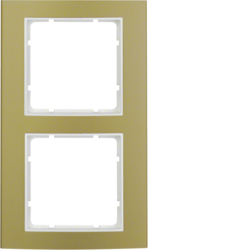 Berker 10123046, B.3 Frame 2g Alum Gold/Polar White Matt, 4011334236597