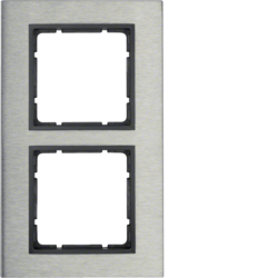 Berker 10123606, B.7  Frame 2g Brush S/Steel/Anthracite, 4011334383185