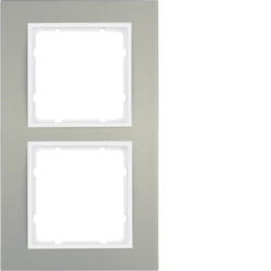 Berker 10123904, B.3 Frame 2g Alum Anod/Polar White Matt, 4011334252191