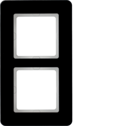 Berker 10126076, Frame 2gang, Q.7 glass black, 4011334449942