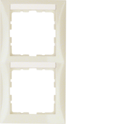Berker 10128912, S.1 Frame 2gang White Glossy + Labelling, 4011334276982