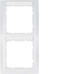 Berker 10129919, S.1 Frame 2-gang P/White Matt+Labelling, 4011334237785