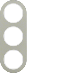 Berker 10132014, Frame 3-gang Stainless Steel/Polar White, 4011334392354