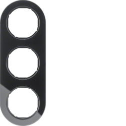 Berker 10132016, Frame 3-gang Glass Black (R.Classic), 4011334392361