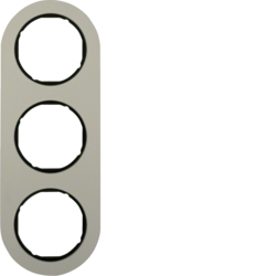 Berker 10132084, Frame 3-gang Aluminium/Black, 4011334392385