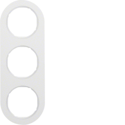 Berker 10132089, Frame 3-gang Polar White Glossy, 4011334364566
