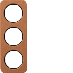 Berker 10132364, R.1 Rahmen Leather brown /black 3gang, 4011334413011