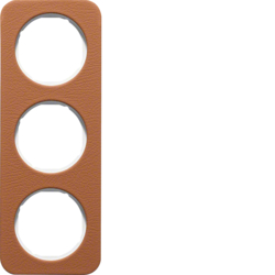 Berker 10132369, R.1 Rahmen Leather brown /polarwhite 3ga, 4011334413004