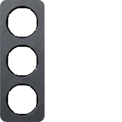 Berker 10132384, R.1 Rahmen Slate/black 3gang, 4011334412816