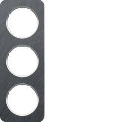 Berker 10132389, R.1 Rahmen Slate/polarwhite 3gang, 4011334412809