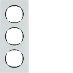 Berker 10132609, Frame 3gang, flat, R.8, glass pw, 4011334502722