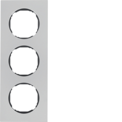 Berker 10132614, Frame 3gang, flat, R.8, stainless steel, 4011334502739