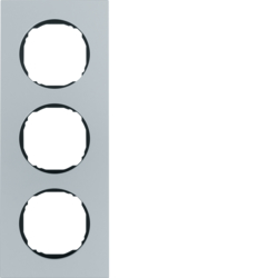 Berker 10132674, Frame 3gang, flat, R.8, aluminium, 4011334502760