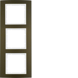 Berker 10133021, B.3 Frame 3g Alum Brown/Polar White Matt, 4011334384731