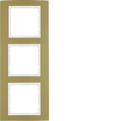 Berker 10133046, B.3 Frame 3g Alum Gold/Polar White Matt, 4011334236603
