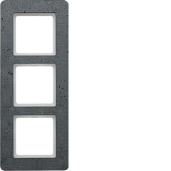 Berker 10136020, Frame 3gang grey grounded Q.7concr struk, 4011334459750