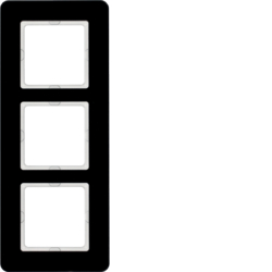 Berker 10136076, Frame 3gang, Q.7 glass black, 4011334449959