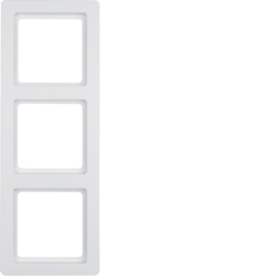 Berker 10136089, Frame, Polar White Velvety, 3-Gang, 4011334312284