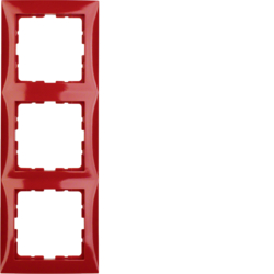 Berker 10138962, S.1 Frame 3-gang Red Glossy, 4011334284895