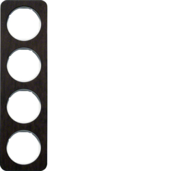 Berker 10142359, R.1 Rahmen Smoked oke/polarwhite 4gang, 4011334413127