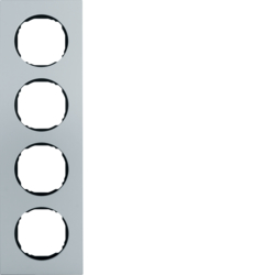 Berker 10142674, Frame 4gang, flat, R.8, aluminium, 4011334502821