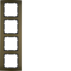 Berker 10143001, B.3 Frame 4g Alum Brown/Anthracite Matt, 4011334371632