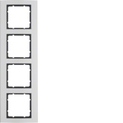 Berker 10143004, B.3 Frame 4g Alum Anod/Anthracite Matt, 4011334222965