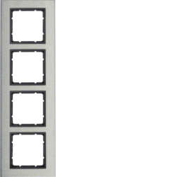 Berker 10143606, B.7 Frame 4g Brush S/Steel/Anthracite, 4011334385011