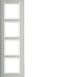 Berker 10143609, B.7 Frame 4g Brush S/Steel/Polar White, 4011334385042