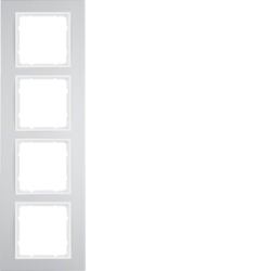 Berker 10143904, B.3 Frame 4g Alum Anod/Polar White Matt, 4011334252214