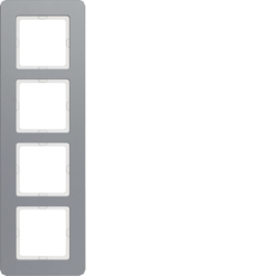 Berker 10146074, Frame 4gang, Q.7 aluminium  blasted, 4011334450160