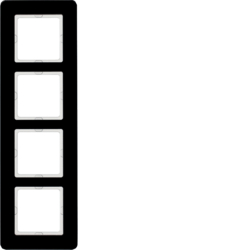 Berker 10146076, Frame 4gang, Q.7 glass black, 4011334449966