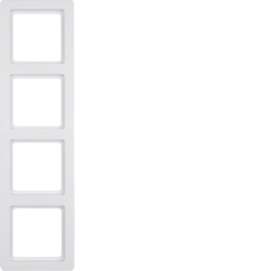 Berker 10146089, Frame, Polar White Velvety, 4-Gang, 4011334312291