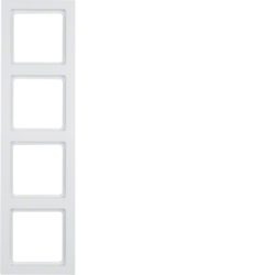 Berker 10146099, Frame, Polar White Velvety, 4-Gang, 4011334370048