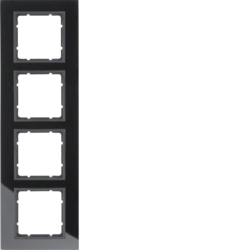Berker 10146616, B.7 Frame 4g Glass Black/Anthracite Matt, 4011334304012