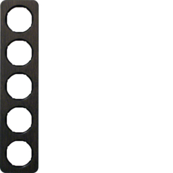 Berker 10152354, R.1 Rahmen Smoked oke/black 5gang, 4011334413158