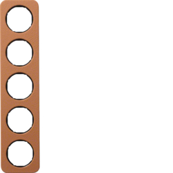 Berker 10152364, R.1 Rahmen Leather brown /black 5gang, 4011334413059