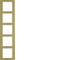 Berker 10153046, B.3 Frame 5g Alum Gold/Polar White Matt, 4011334236627