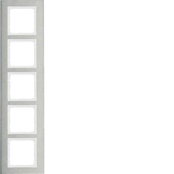 Berker 10153609, B.7 Frame 5g Brush S/Steel/Polar White, 4011334385059