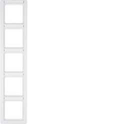 Berker 10156019, Frame, Label, Polar White, 5-G Vertical, 4011334312451