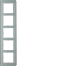 Berker 10156079, Frame 5gang, Q.7 glass polarwhite, 4011334449874